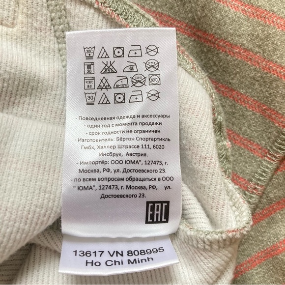 Burton Gray and Pink Striped Dryride Ellmore Pullover Cowl Neck Sweater - Picture 6 of 10